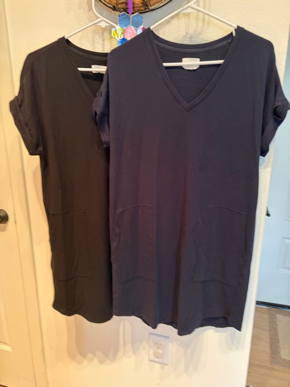 2 Lou & Grey Women's V-Neck Dresses in Navy and Black